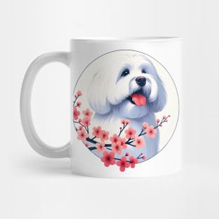 Coton de Tulear Enjoying Spring Cherry Blossoms Mug